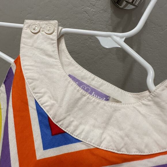 Little Bird by Jools Oliver Retro Rainbow Stripe Collar Dress - Picture 3 of 8